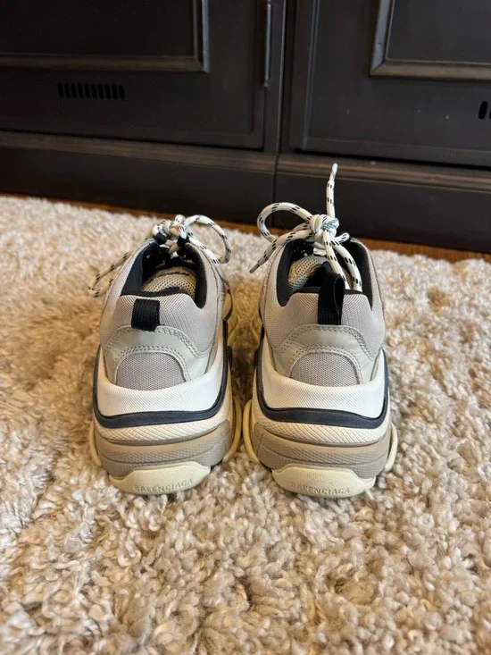 Balenciaga Beige and Black Triple S Style Chunky Sneaker - Picture 4 of 5